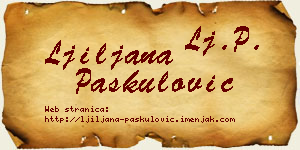 Ljiljana Paskulović vizit kartica